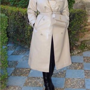 Aritzia Cream Leather Jacket